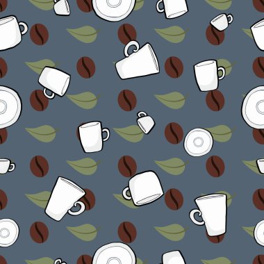 Fincan, kahve ve çay ile Desen