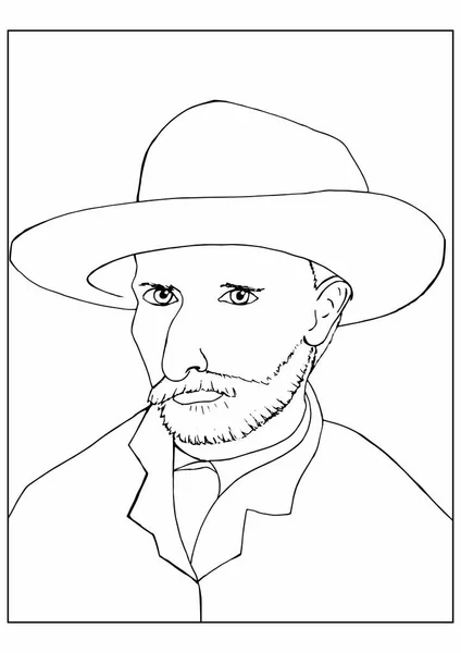 Vincent Van Gogh Tablosundan Uyarlanan Straw Hat Self Portrait Ile — Stok fotoğraf