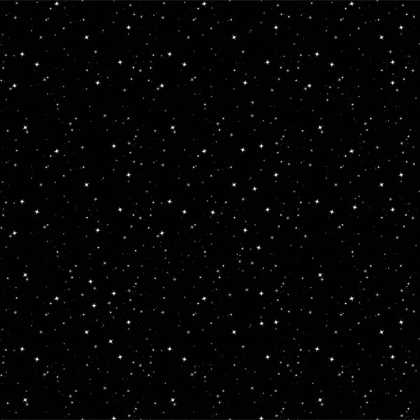 Seamless pattern with white stars or shine on black background