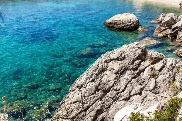 Croatian Seashore Coast Hvar Island Greetings Sea Sea Rocks Croatia — Stock Photo, Image