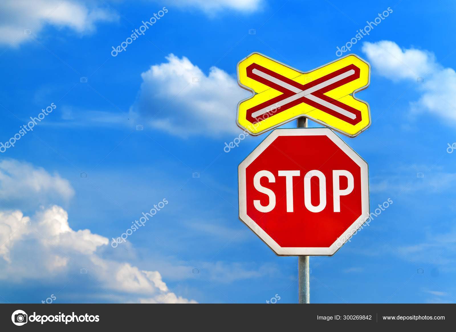 Warning Sign Worn Of Level Crossing Without Barriers In Czech Republic Blue Sky With Clouds Transport By Rail Danger Stock Photo Image By C Marsan Warning Sign Worn Of Level Crossing Without Barriers In Czech Republic Blue Sky With Clouds Transport By Rail Danger Stock Photo Image By C Marsan