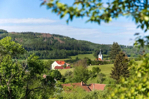 Vue Sur Église Gothique Rurale Sainte Martine Village Dolni Loucky — Photo