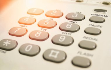 telefon tuş takımı / telefon - telefon düğme ofiste gri tuş takımı, yakın çekim