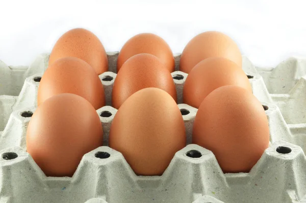 eggs in box / paper tray with egg in box isolated on white background