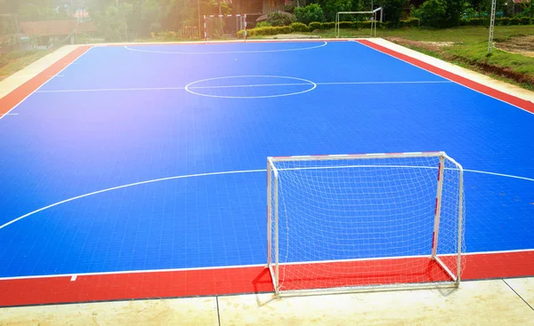 Campo Futsal Campo Futebol Esporte Livre Linha Branca Círculo Centro — Fotografia de Stock