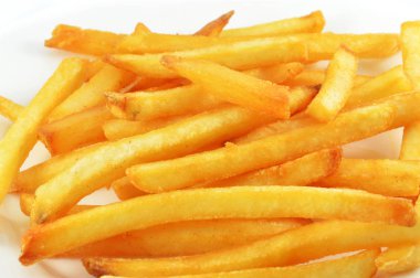 patates kızartması izole / beyaz arka planda yakın atış Fransız kızartması snack lokanta için kadar izole Patates kızartmak