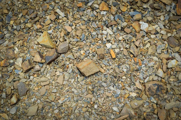 Rock Grus Textur Bakgrund Naturliga Stenar Små Rock Grus Brun — Stockfoto