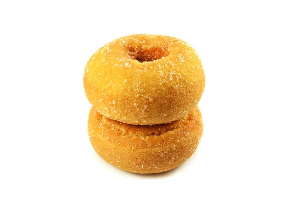 Rosquillas Aisladas Pila Postre Rosquilla Dulce Cocinar Casero Con Azúcar — Foto de Stock