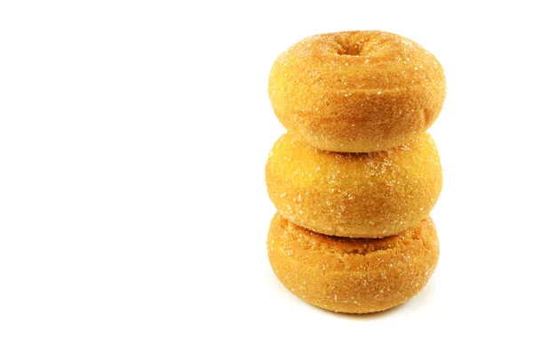 Rosquillas Aisladas Pila Postre Rosquilla Dulce Cocinar Casero Con Azúcar — Foto de Stock