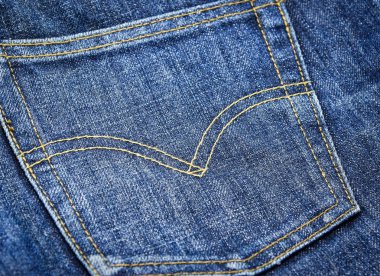 Bangkok Tayland - 11 Mayıs 2017 Levi'S jeans doku / eski kot cep arka yüzü mavi jeans kadar yakın levi arka plan