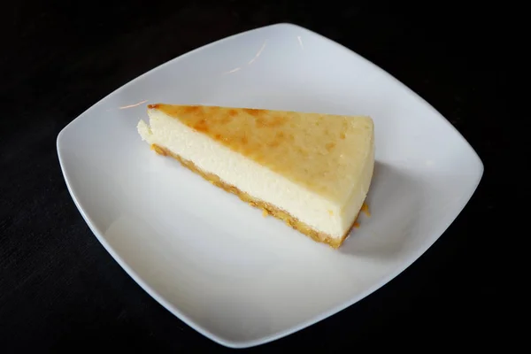 Молочный Торт Сладкая Еда Кусок Десерта Вкусный Вид Сверху Молочный — стоковое фото