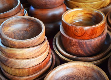 Elişi kase ahşap seçici odak - el yapımı ahşap 