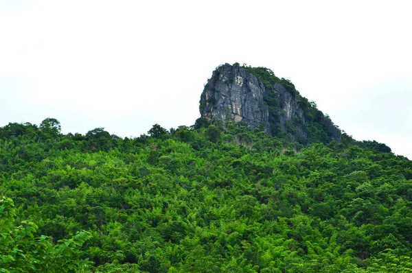 大岩石小山与树或石山在泰国 — 图库照片