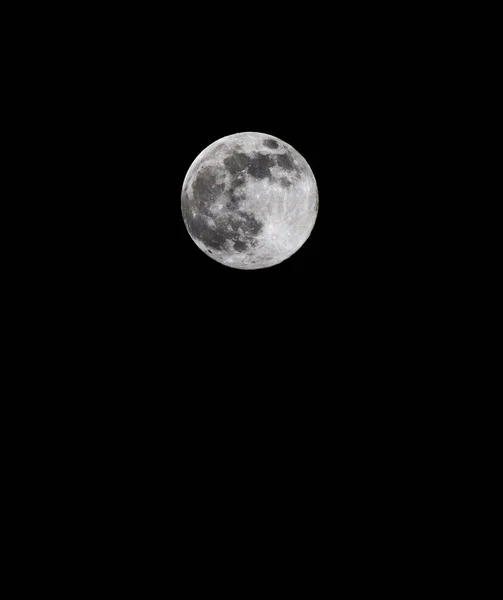 Luna Aislada Sobre Fondo Negro Imagen Enfoque Selectivo Luna Llena — Foto de Stock