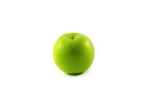 Зелене Яблуко Ізольовано Білому Тлі Зелені Свіжі Фрукти — стокове фото