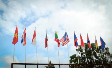 Güneydoğu Asya ülkeleri, Aec, Asean Ekonomi Topluluğu bayrakları ülke bayrakları