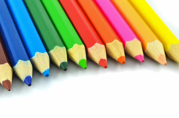 Crayon Geïsoleerd Een Witte Achtergrond Set Van Kleur Potloden Multicolor — Stockfoto