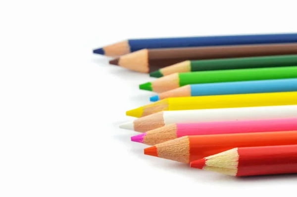 Crayon Geïsoleerd Een Witte Achtergrond Set Van Kleur Potloden Multicolor — Stockfoto