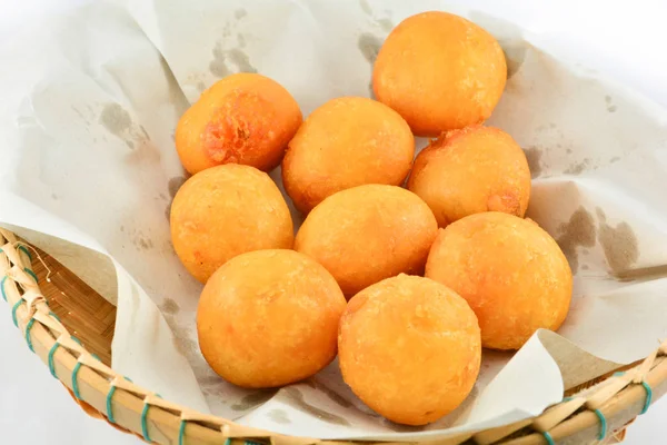 Thai Fried Sweet Potato Balls Postres Generales Para Snack Canasta — Foto de Stock