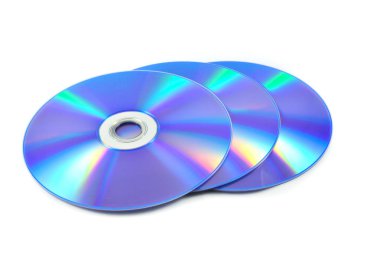 DVD disk / dvd veya blue ray disk izole beyaz arka plan üzerinde  