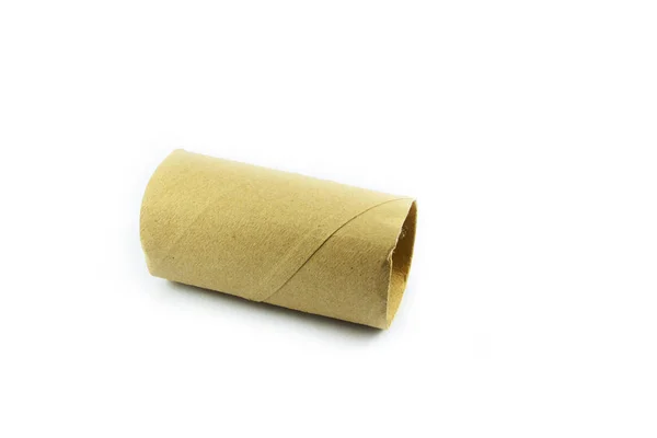 Papieren Zakdoekje Roll Buis Toiletpapier Roll Geïsoleerd Witte Achtergrond — Stockfoto