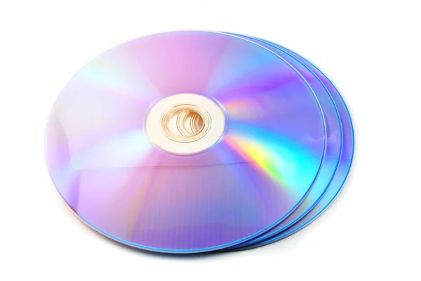 在白色背景上隔离的 Dvd Dvd 或蓝色射线光盘 — 图库照片