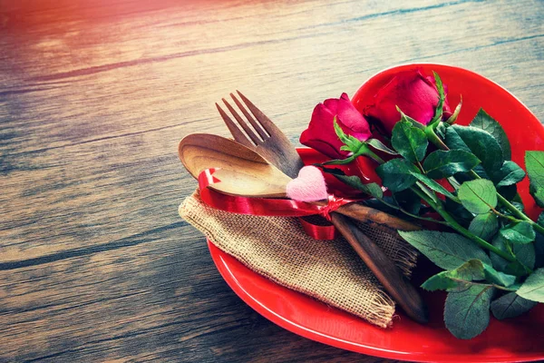 Cena San Valentino Romantico Amore Cibo Amore Concetto Cucina Romantico — Foto Stock