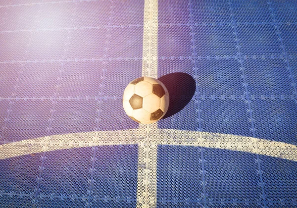 Futsal top sahası / futbol oyun alanında merkezi ile mavi alanda futsal için spor açık satırında daire 