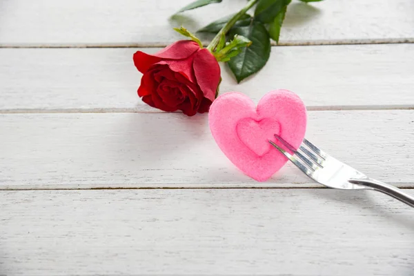 Cena San Valentino Romantico Amore Cibo Amore Concetto Cucina Romantico — Foto Stock