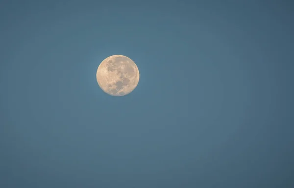 Luna Real Cielo Fondo Cielo Nocturno Con Enfoque Selectivo Luna — Foto de Stock