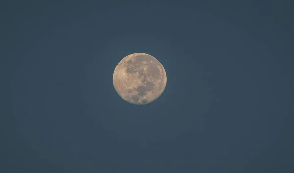 Luna Real Cielo Fondo Cielo Nocturno Con Enfoque Selectivo Luna — Foto de Stock