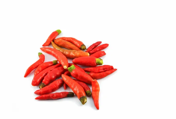 Thai Röd Chili Peppar Isolerade Vit Bakgrund Andra Namn Liten — Stockfoto