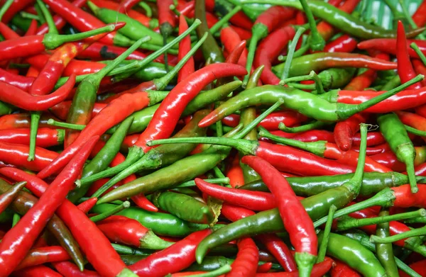 Chili Pozadí Čerstvé Červené Zelené Chilli Pepř Textury — Stock fotografie