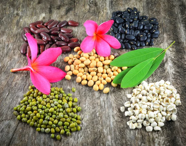 Whole Grains Seeds Various Lentils Mung Bean Black Bean Red — Stock Photo, Image