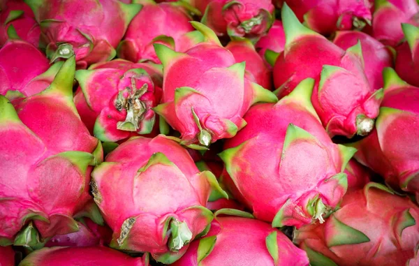 Fruta Fresca Dragón Para Venta Mercado Fondo Textura Frutas Tropicales — Foto de Stock