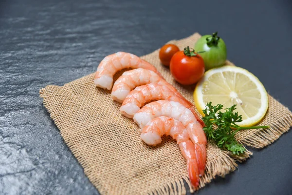 Meeresfrüchte Garnelen Auf Sack Schalentier Frische Garnelen Ocean Gourmet Mit — Stockfoto