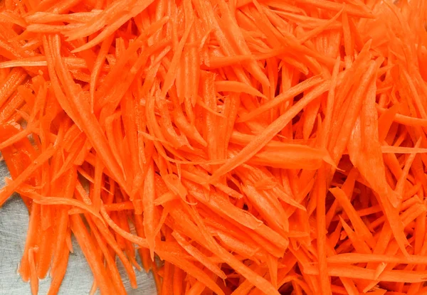 Разрезанный Кусочек Моркови Приготовления Пищи Заднем Плане — стоковое фото