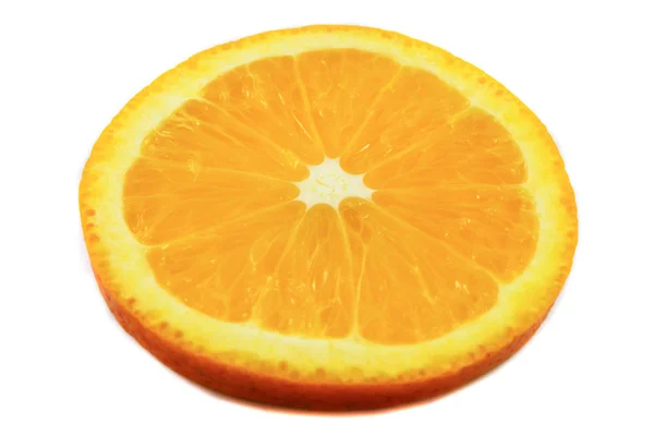 Orange Frukt Skiva Isolerad Vit Bakgrund — Stockfoto