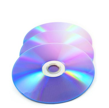 DVD yuvarlak yüzey ya da beyaz arka plan üzerinde izole mavi ışın  