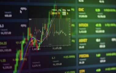 Borsa Pazar veya grafik analiz yatırım göstergesi trading forex / iş graph grafikleri mali kurulu ekran şamdan çift pozlama büyüme ekonomik dijital ekran