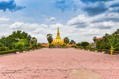 Vientiane Laos: Pha Luang tapınak / Golden Pagoda Simgesel Yapı 
