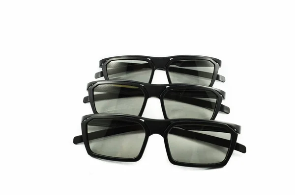 Óculos traseiros olho isolado no fundo branco / óculos 3D para w — Fotografia de Stock