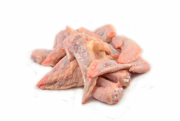 Friss nyers csirke szárny elszigetelt fehér background — Stock Fotó