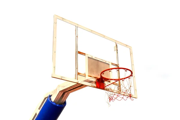 Backboard Basketballkorb isoliert auf weißem Hintergrund — Stockfoto