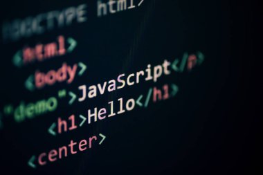Bilgisayar dili programlama JavaScript kodu internet metin düzenleme