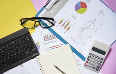 Mali ve iş grafik grafik raporu belge CA ile