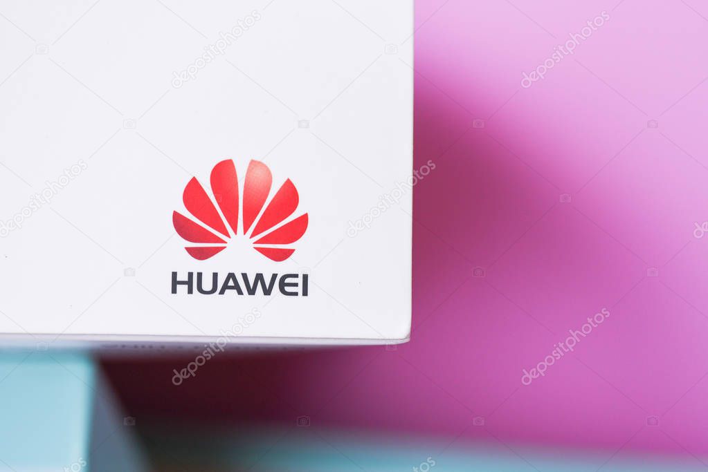 Bangkok, Thailand - January 28, 2019 : Package box of New Tablet huawei mediapad t3 10 inch front HUAWEI logo on top