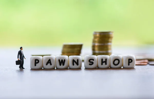 pawn shop concept - Businessman financial borrow loan pawn for c