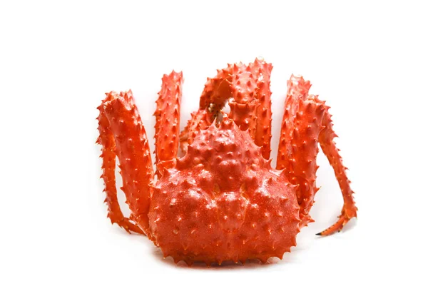 红蟹隔离 / 阿拉斯加国王蟹煮熟蒸汽或煮上 — 图库照片