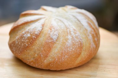 Ahşap arka plan ev yapımı kahvaltı gıda taze Fırın ekmek 